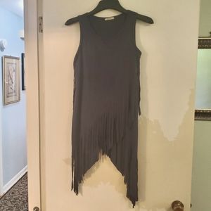 Dark blue suede like tunic fridge tank